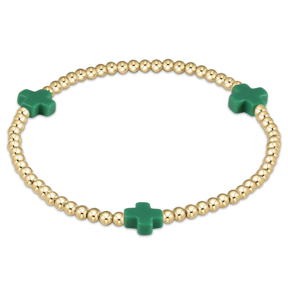 enewton Signature Cross Gold Pattern 3mm Bead Bracelet - Gold main image 1