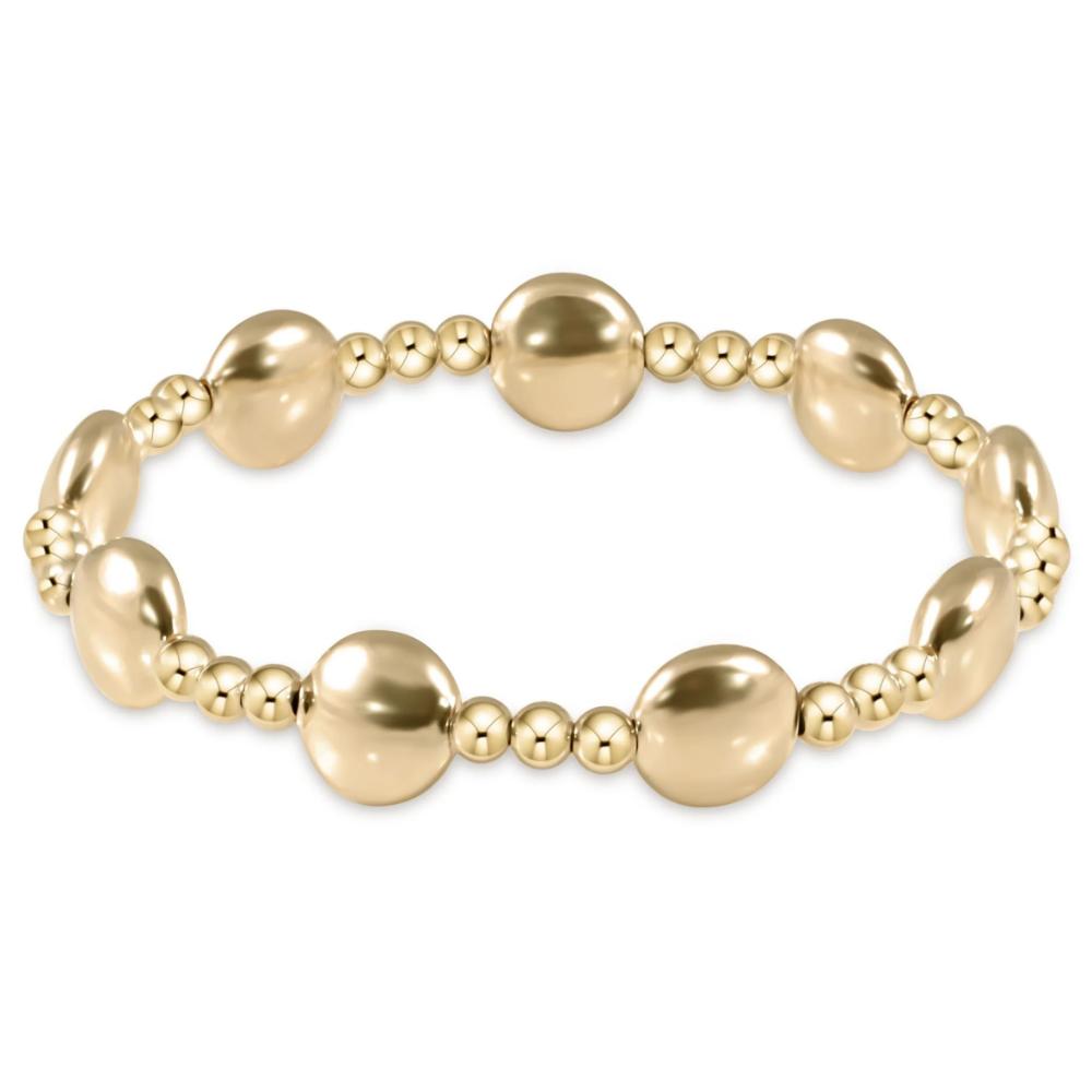 enewton 6.25" Honesty Gold Sincerity Pattern 10mm Bead Bracelet