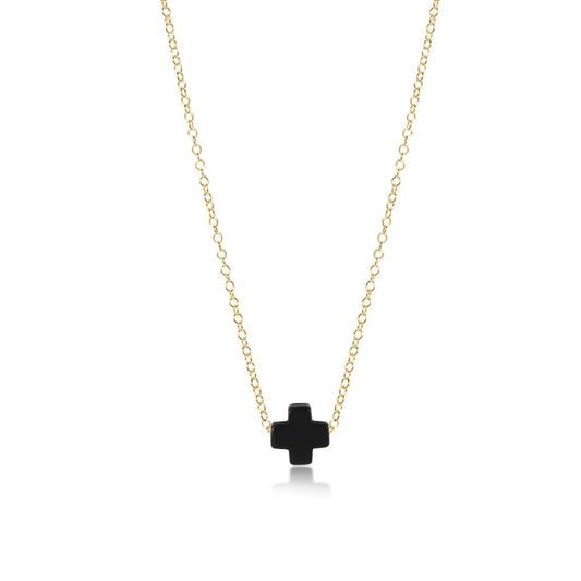 enewton 16" Necklace Gold - Signature Cross Onyx