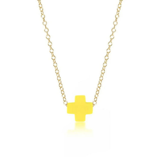 enewton 16" Necklace Gold - Signature Cross Canary