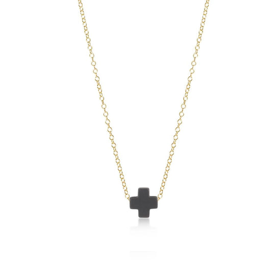 enewton 16" Necklace Gold - Signature Cross Charcoal