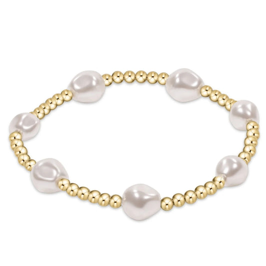 enewton 7.25" extends Admire Gold 3mm Bead Bracelet - Pearl