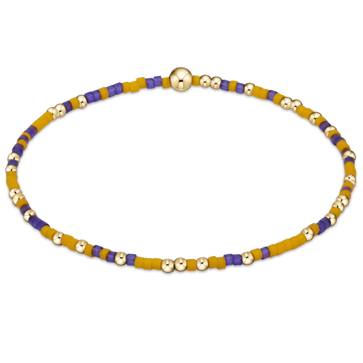enewton 5.5" egirl Gameday Hope Unwritten Bracelet - Deep Purple Golden Yellow
