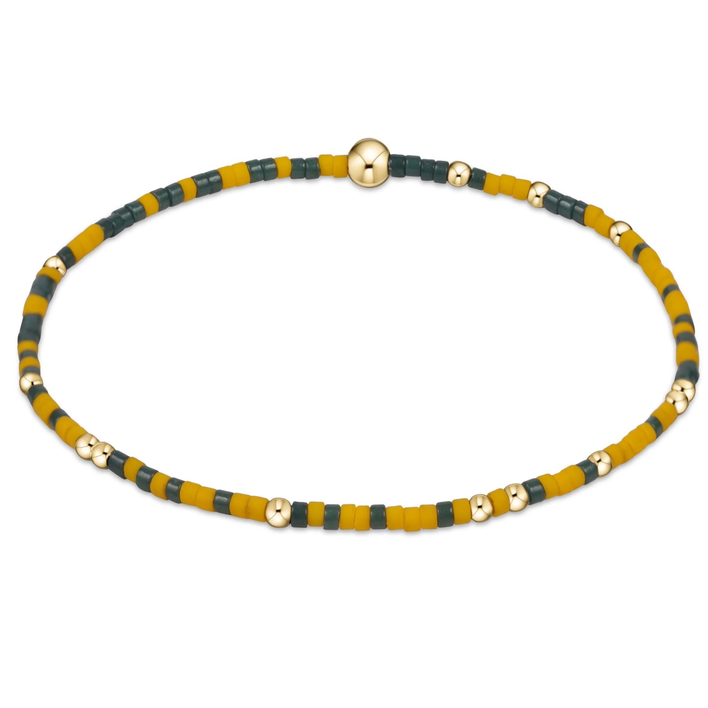 enewton 5.5" egirl Gameday Hope Unwritten Bracelet - Dark Green Golden Yellow