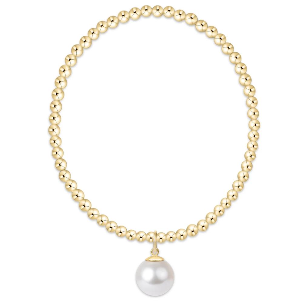 enewton 6.25" Classic Gold 3mm Bracelet - Classic Pearl 10mm Charm