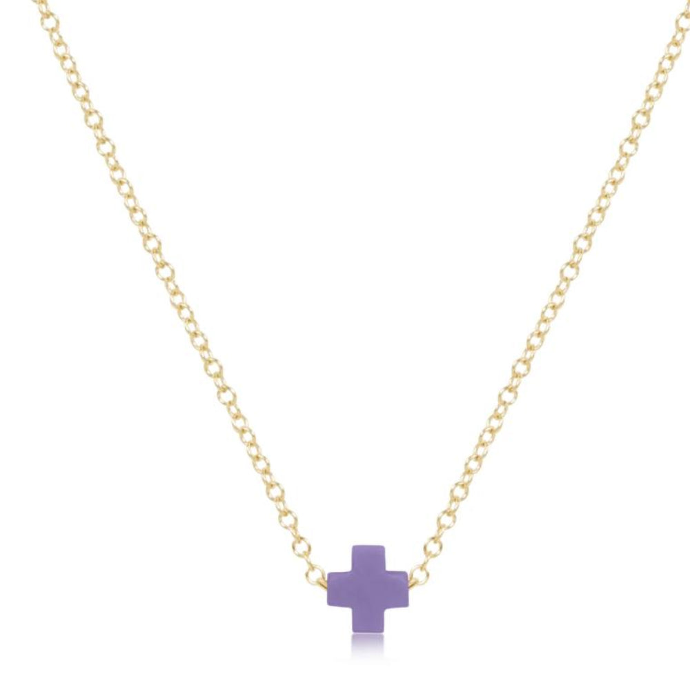 enewton egirl 14" Necklace Gold - Signature Cross Small - Purple