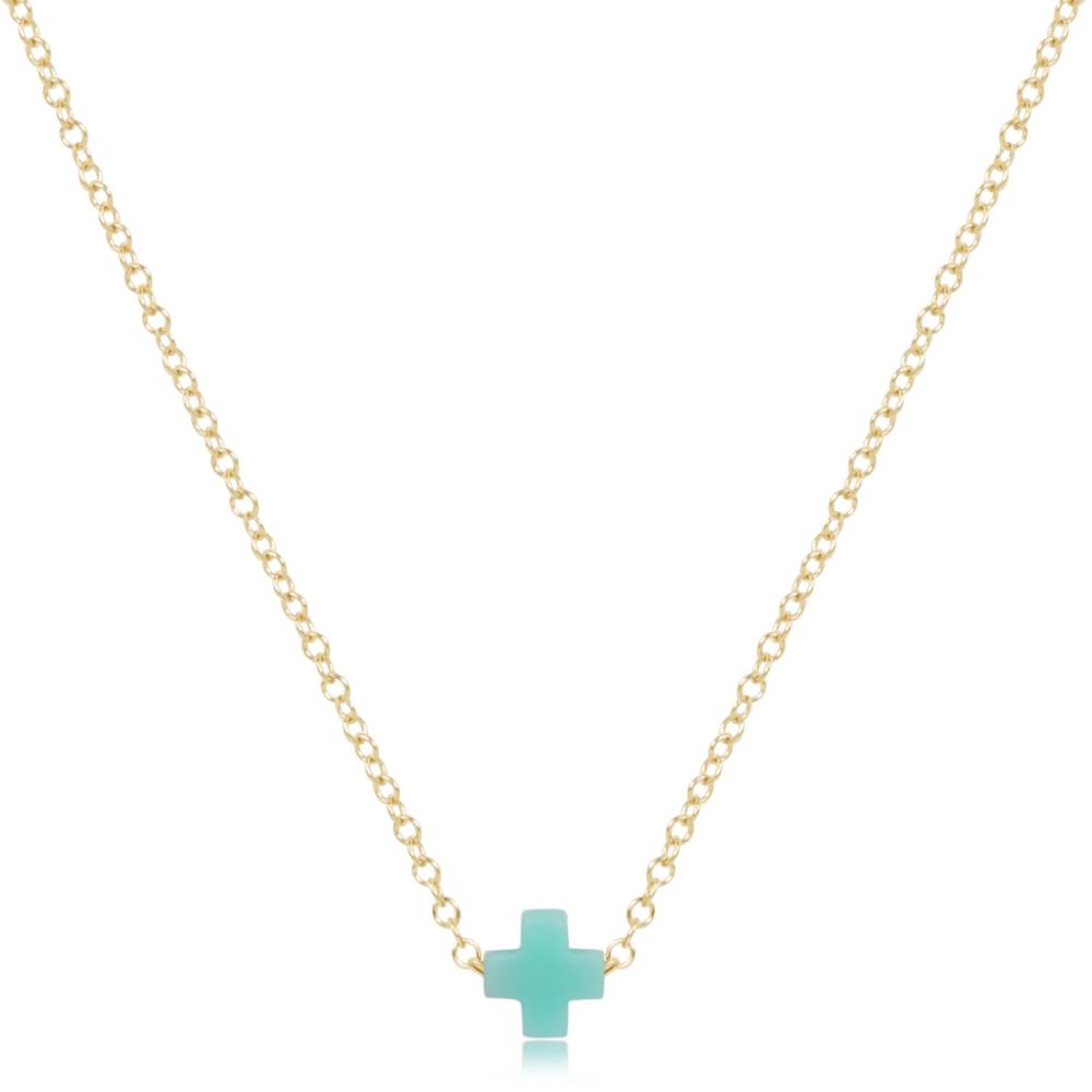 enewton 16" Necklace Gold - Signature Cross Small Charm - Mint