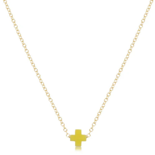 enewton 16" Necklace Gold - Signature Cross Small Canary