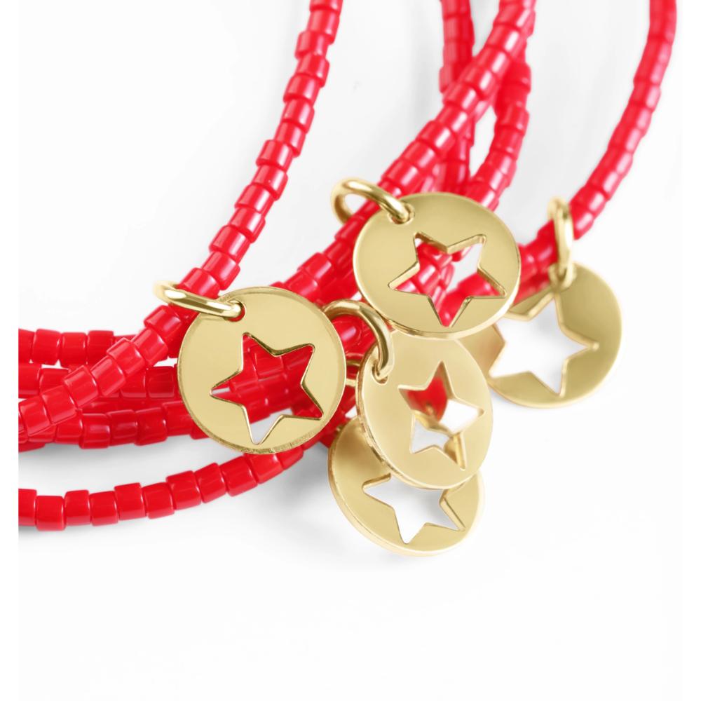 enewton 7.25" Extends Hope Classic Bracelet - Bright Red - Star Small Gold Disc