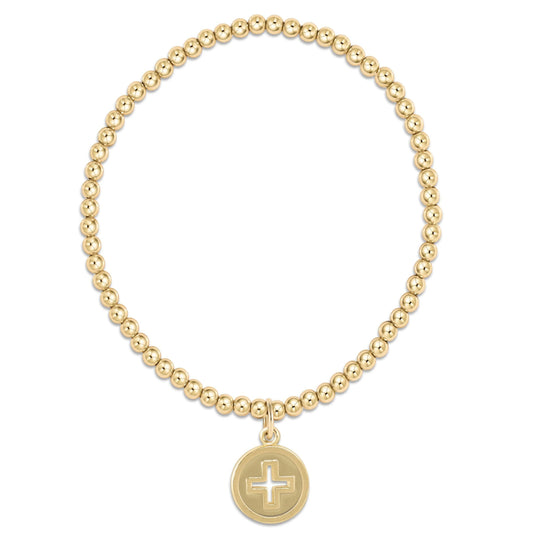 enewton 6.25" Signature Cross Disc on Classic 3mm Gold Bead Bracelet
