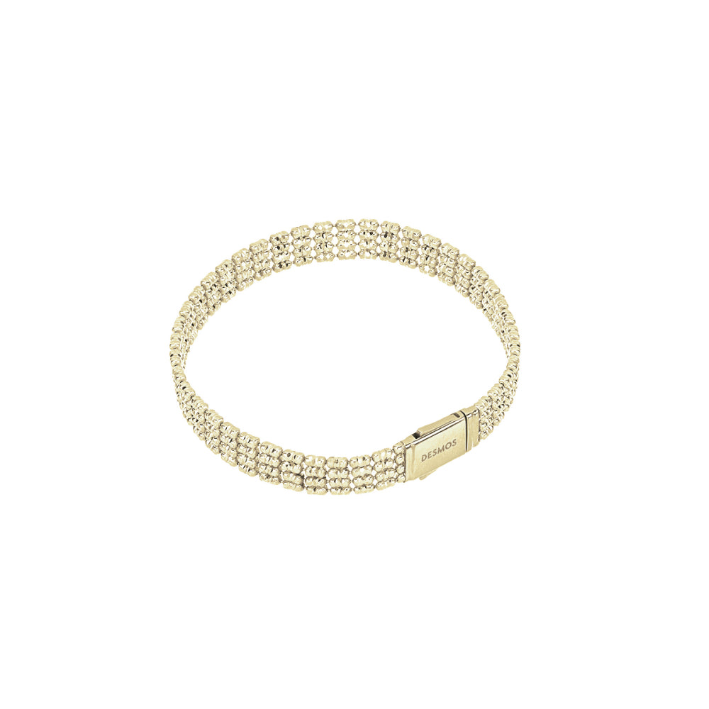 Desmos Gold Tone "Infinity"  Diamond Cut Bracelet 7"