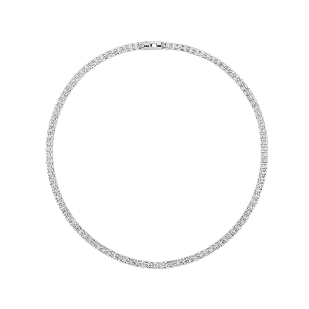 Desmos "Infinity Round" Stering Silver Diamond-Cut Necklace 16"