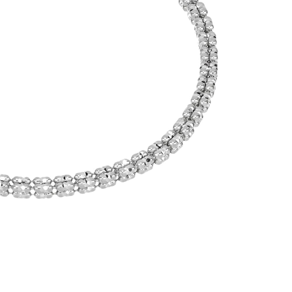 Desmos Sterling Silver Infinity Frames Diamond-Cut Bracelet