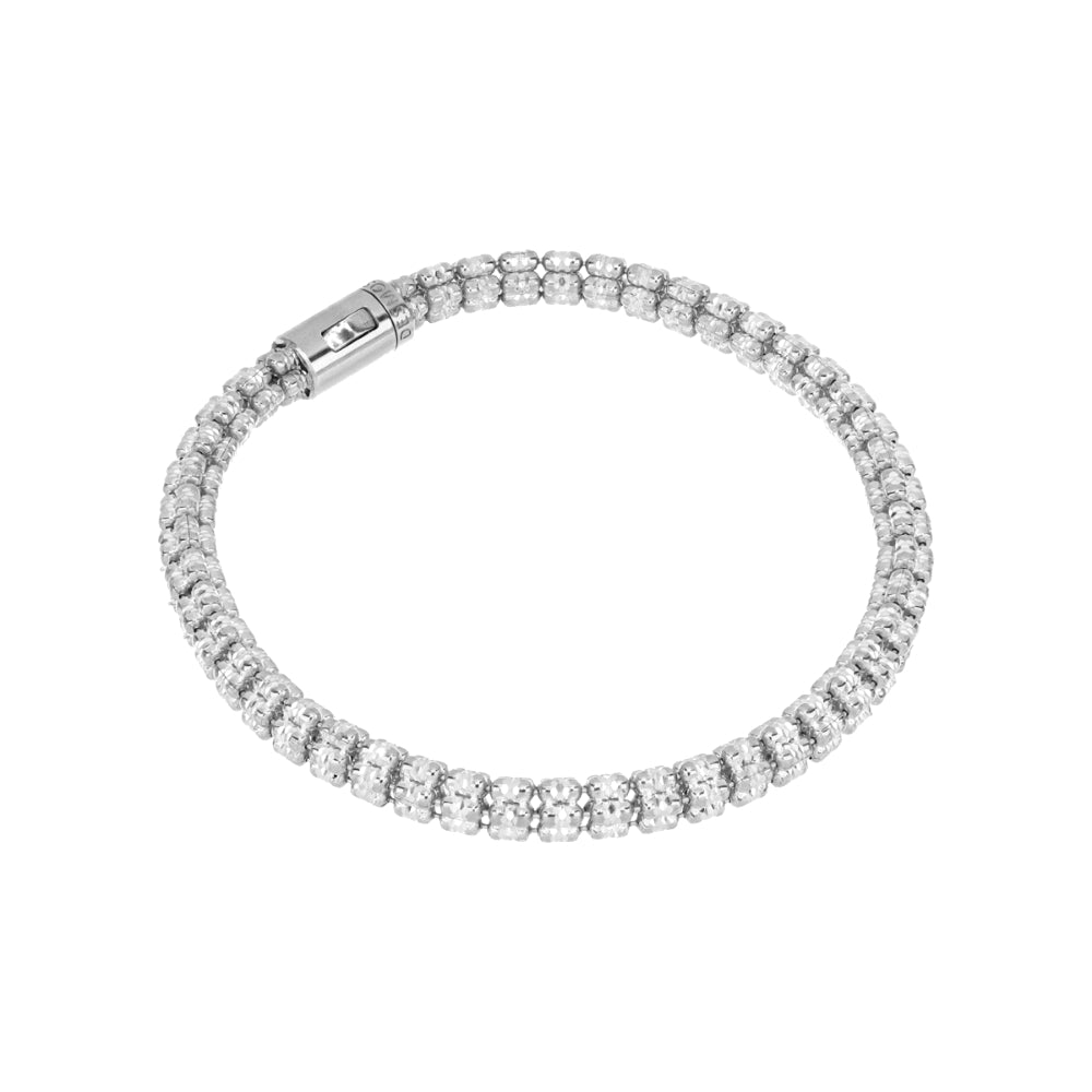 Desmos Sterling Silver "Infinity Round" Diamond-Cut Bracelet 7"