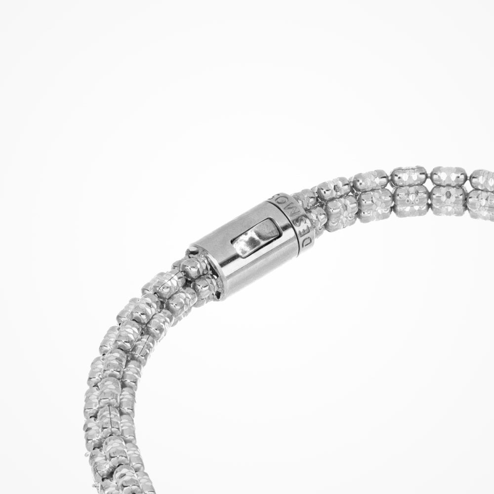 Desmos Sterling Silver "Infinity Round" Diamond-Cut Bracelet 7"