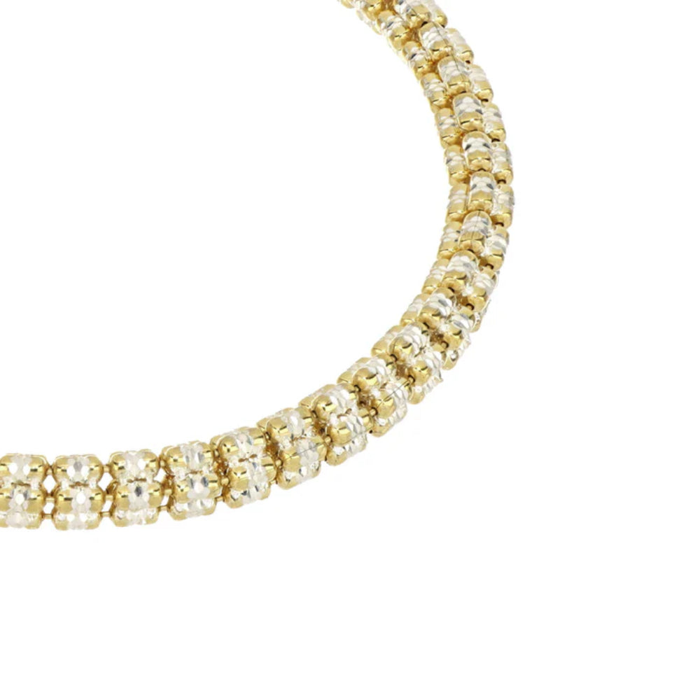 Desmos Two-Tone Infinity Round Bracelet