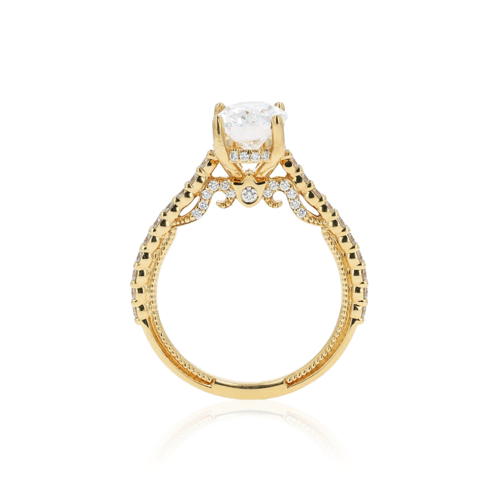 Verragio Insignia 18k Gold Oval Center Diamond Engagement Ring
