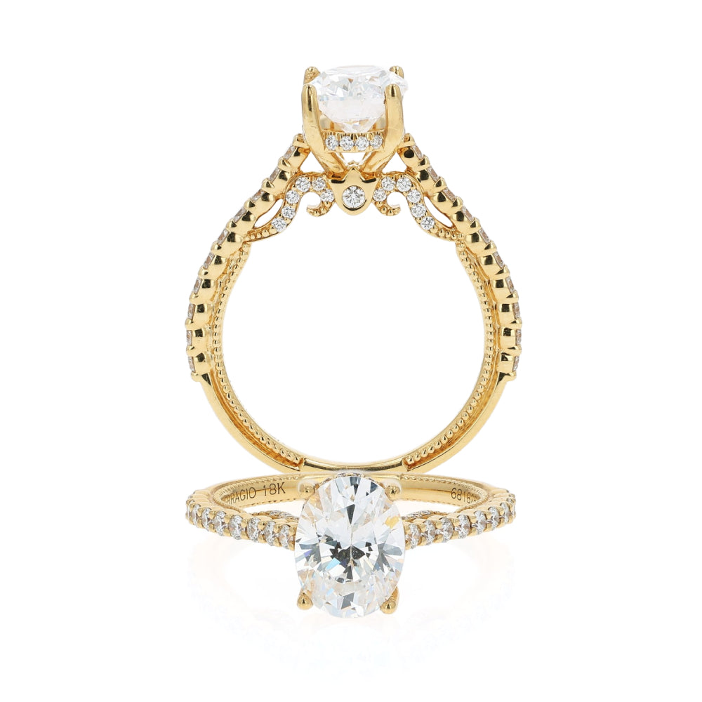 Verragio Insignia 18k Gold Oval Center Diamond Engagement Ring