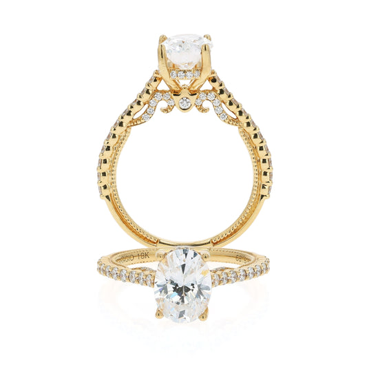 Verragio Insignia 18k Gold Oval Center Diamond Engagement Ring