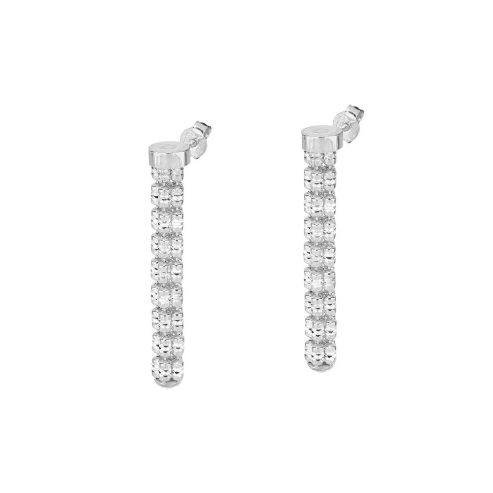 Desmos "Infinity Round" Sterilng Silver Bar Drop Earrings