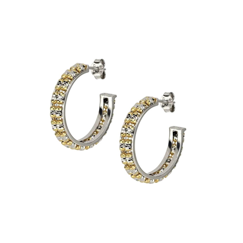 Desmos "Infinity Round" Two-Tone Hoop Earrings