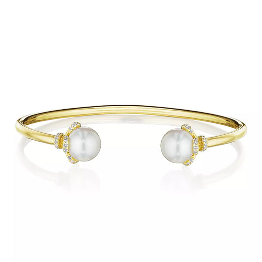 Verragio 18k Tiara Diamond & Pearl Bangle