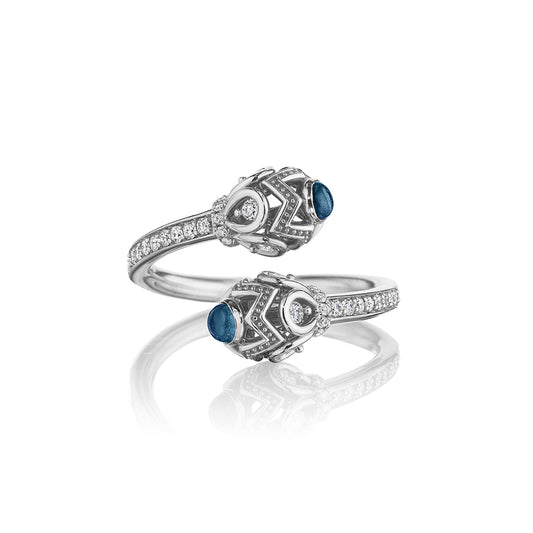 Verragio 18k Gold Toi et Moi Blue Topaz Ring