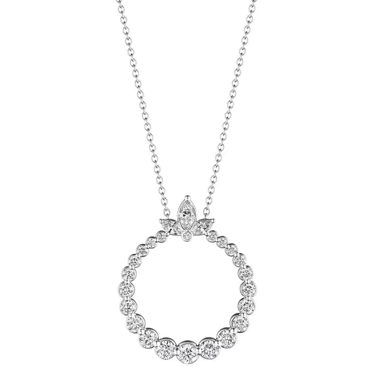 Verragio 18k Hera Marquise Graduated Diamond Circle Pendant