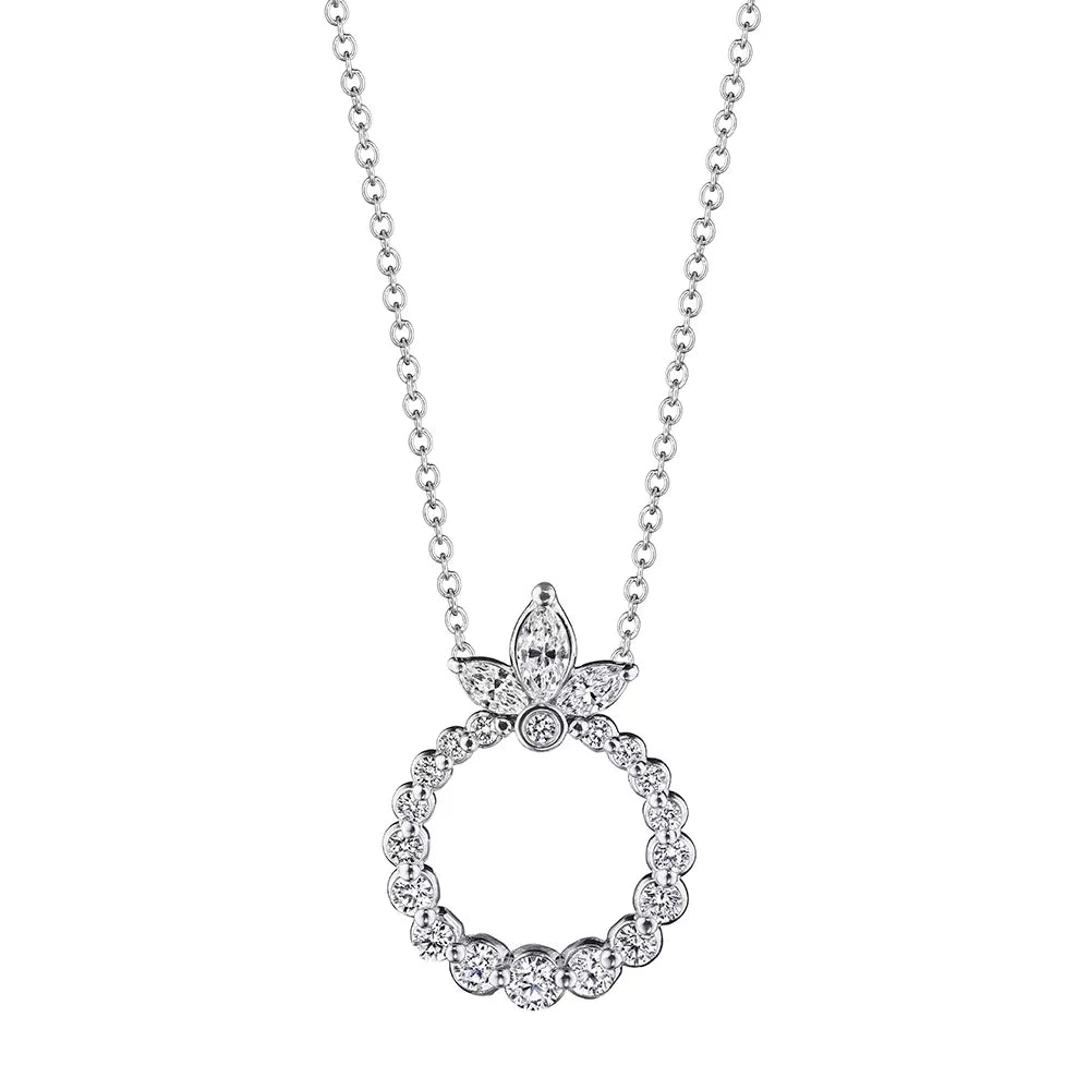 Verragio 18k Hera Small Marquise Circle Diamond Pendant