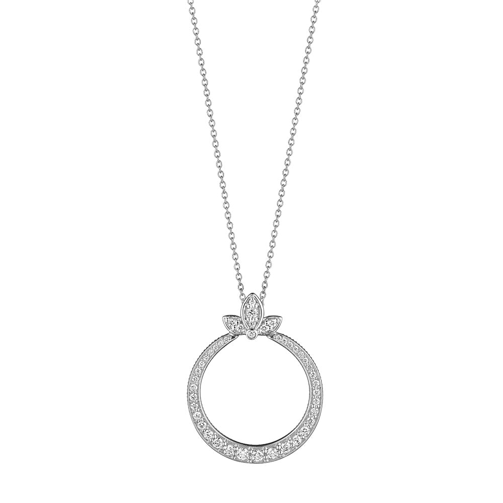 Verragio 18k Athena Marquise Graduated Diamond Circle Pendant