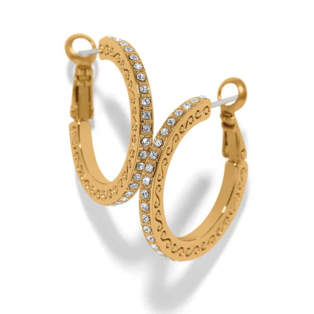Gold crystal hook earrings