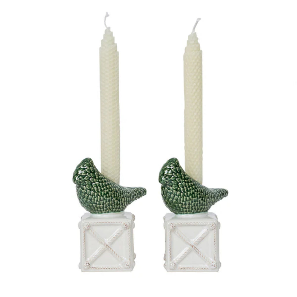 Juliska Berry & Thread Bird Topiary Candlestick Set of Two - Multi
