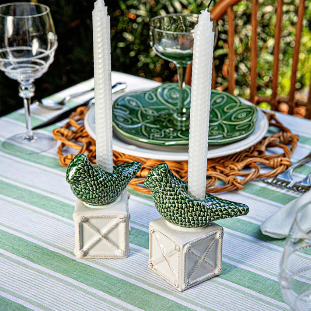 Juliska Berry & Thread Bird Topiary Candlestick Set of Two - Multi