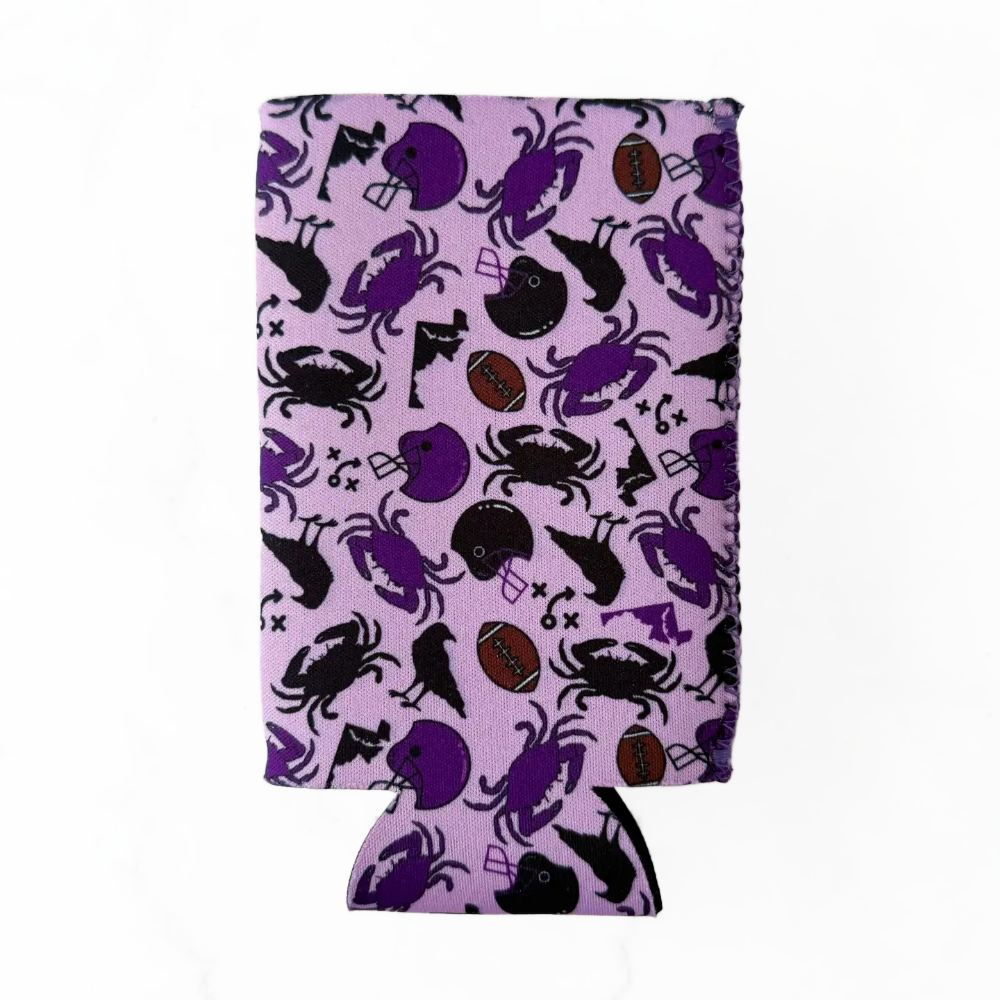 Jami Creates Baltimore Ravens Football Patterned Skinny Can Cooler Koozie