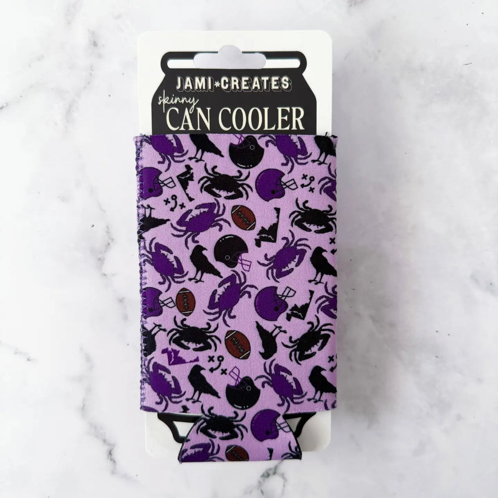 Jami Creates Baltimore Ravens Football Patterned Skinny Can Cooler Koozie