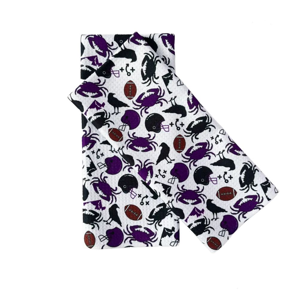 Jami Creates Baltimore Ravens Patterned Waffle Kitchen Dish Towel