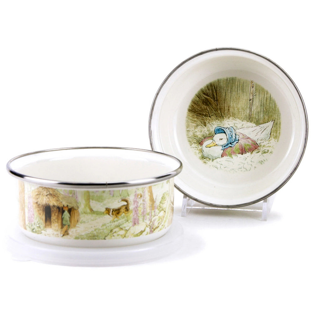 Golden Rabbit Jemima Puddle-duck plate bowls.