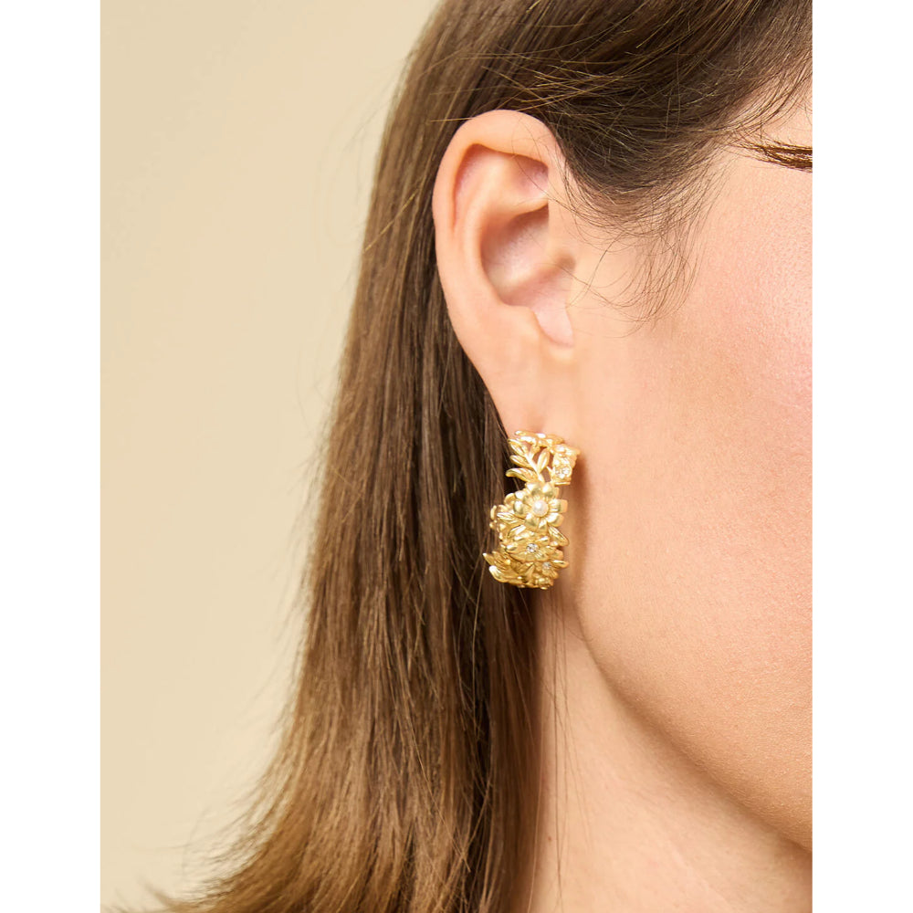 Spartina Posy Party Hoop Earrings - Crystal