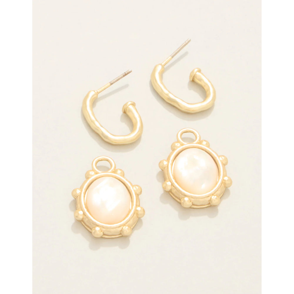 Spartina Mercer House Drop Hoop Earrings - Mother-of-Pearl