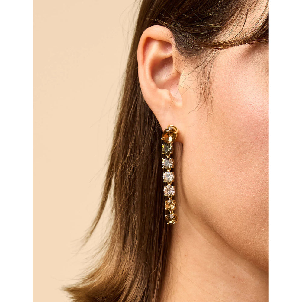 Spartina Linear Gem Earrings - Bronze