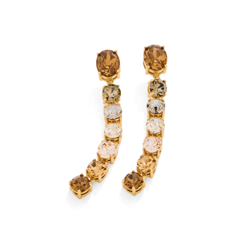 Spartina Linear Gem Earrings - Bronze