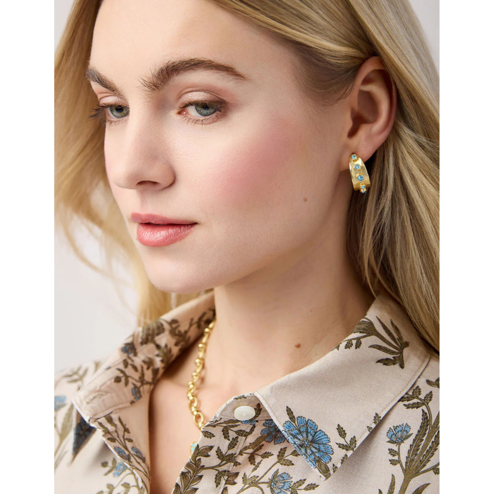 Spartina Estate Petite Hoop Earrings - Blue