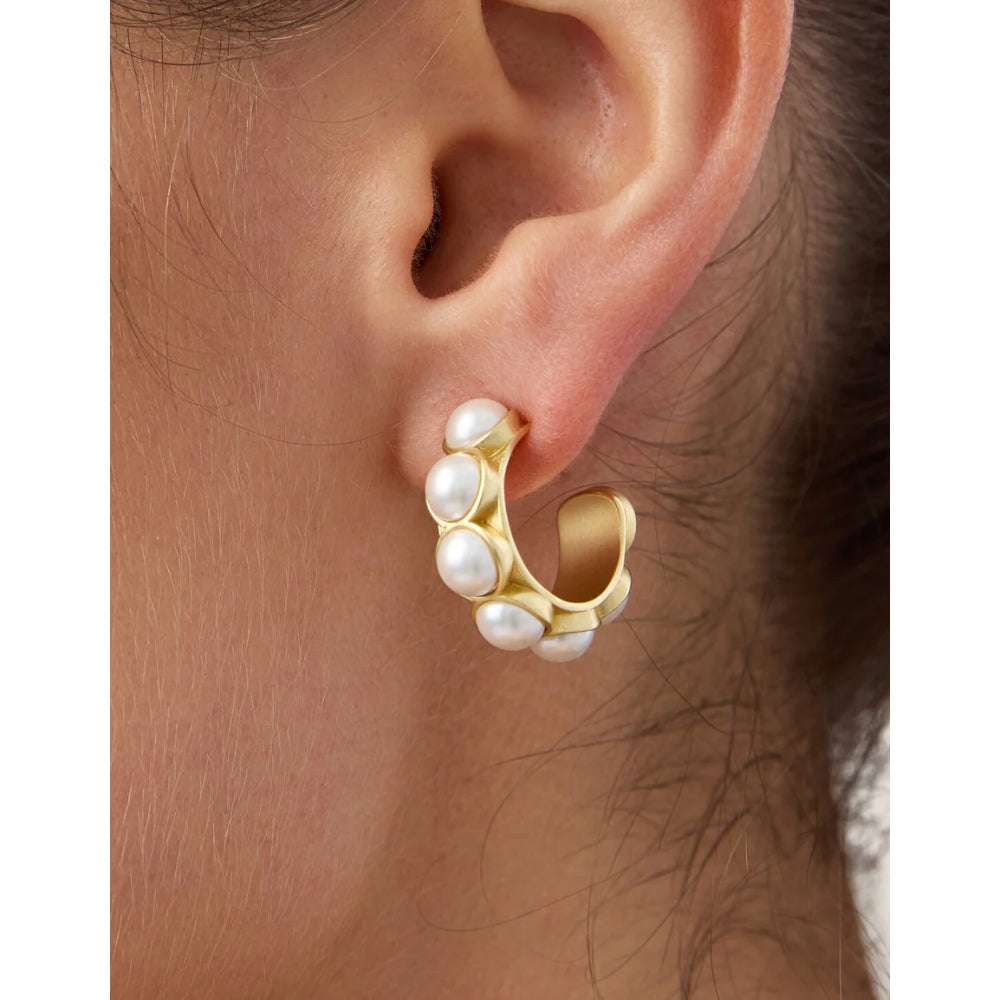 Spartina Anna Petite Pearl Hoop Earrings