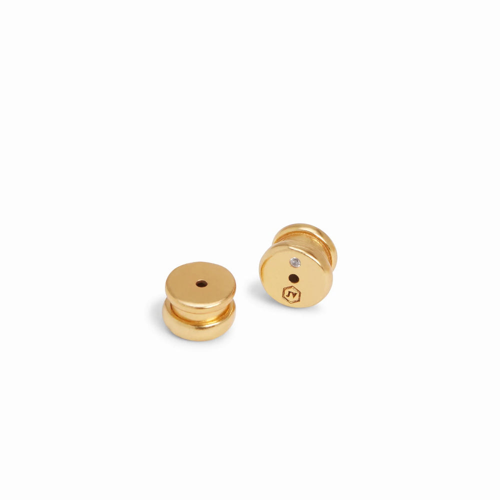 Julie Vos Gold Crescent Stone Hoops