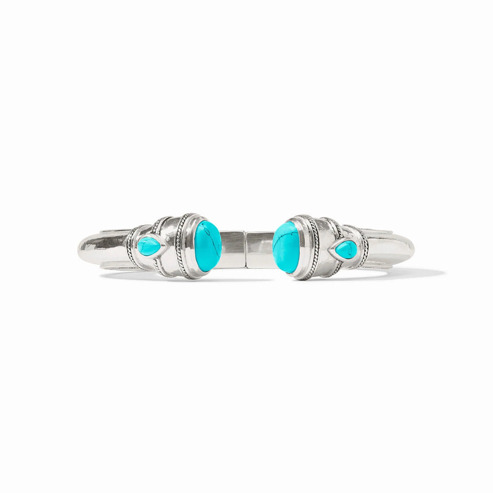 Julie Vos Silver Cannes Demi Cuff - Turquoise Blue