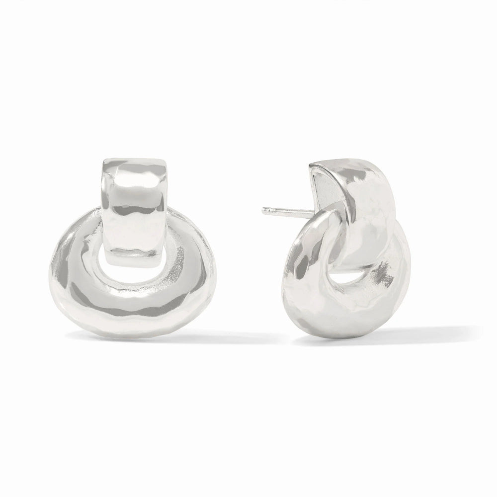 Julie Vos Silver Avalon Demi Doorknocker Earrings