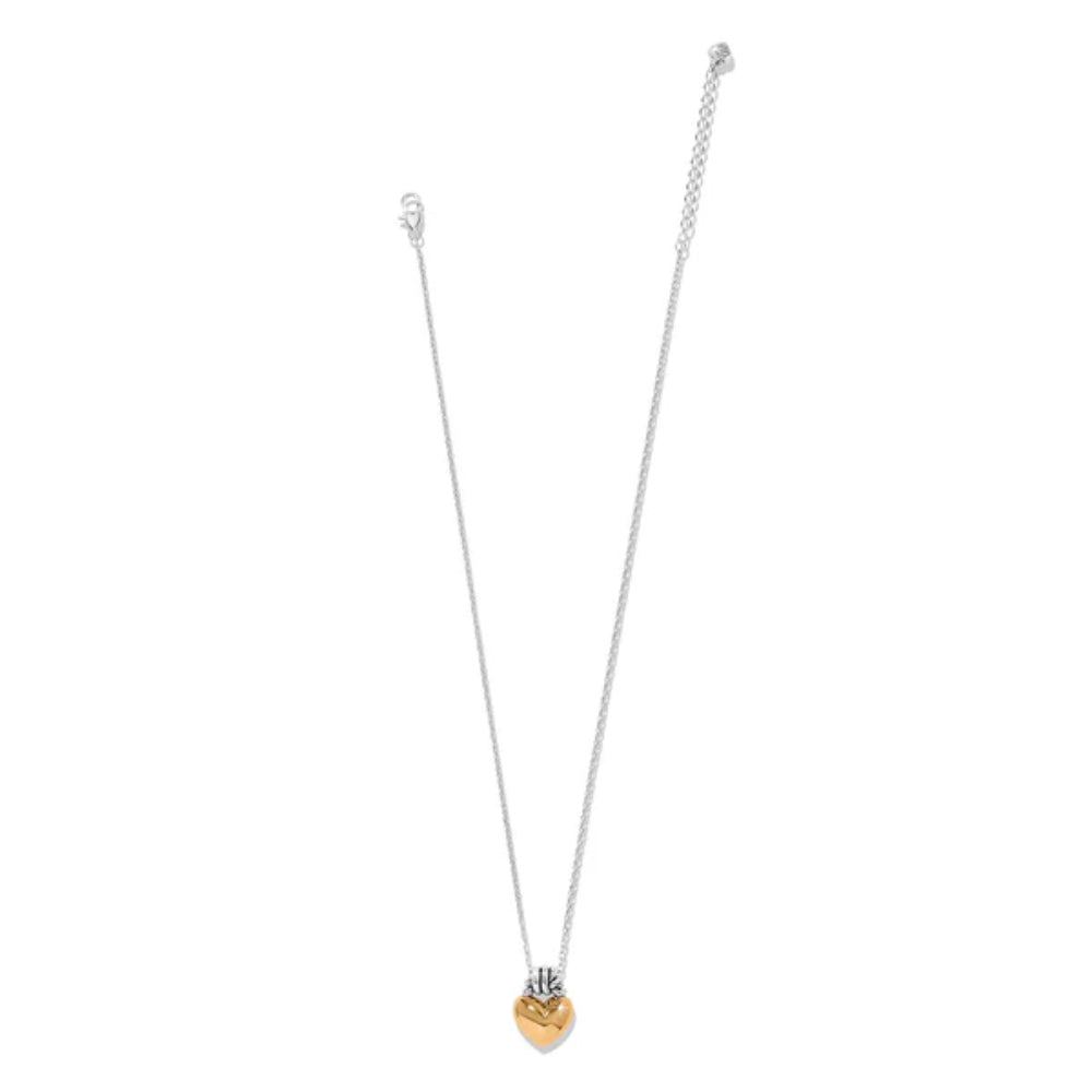 Necklace with a heart-shaped pendant on a white background