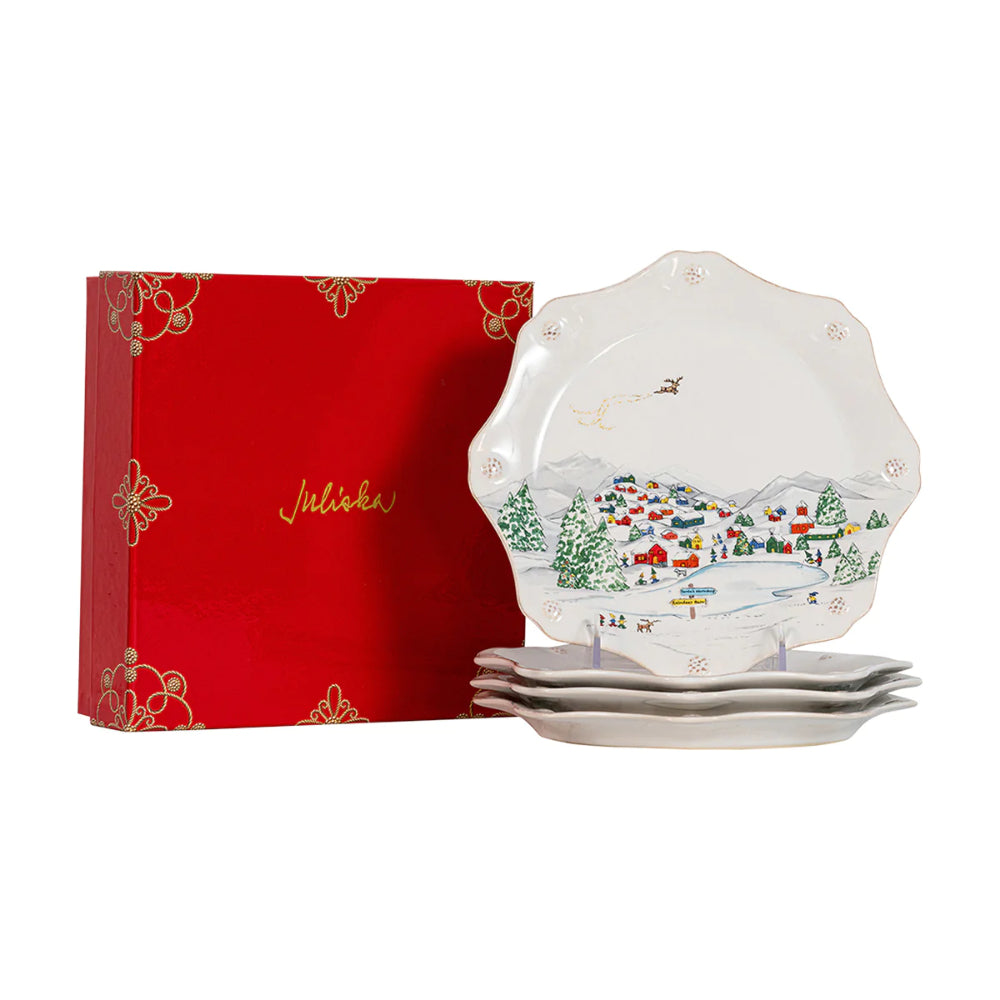 Juliska Berry & Thread Dessert/Salas Plate North Pole-Set of 4