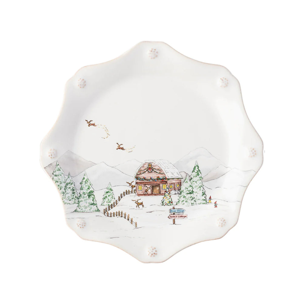 Juliska Berry & Thread Dessert/Salas Plate North Pole-Set of 4