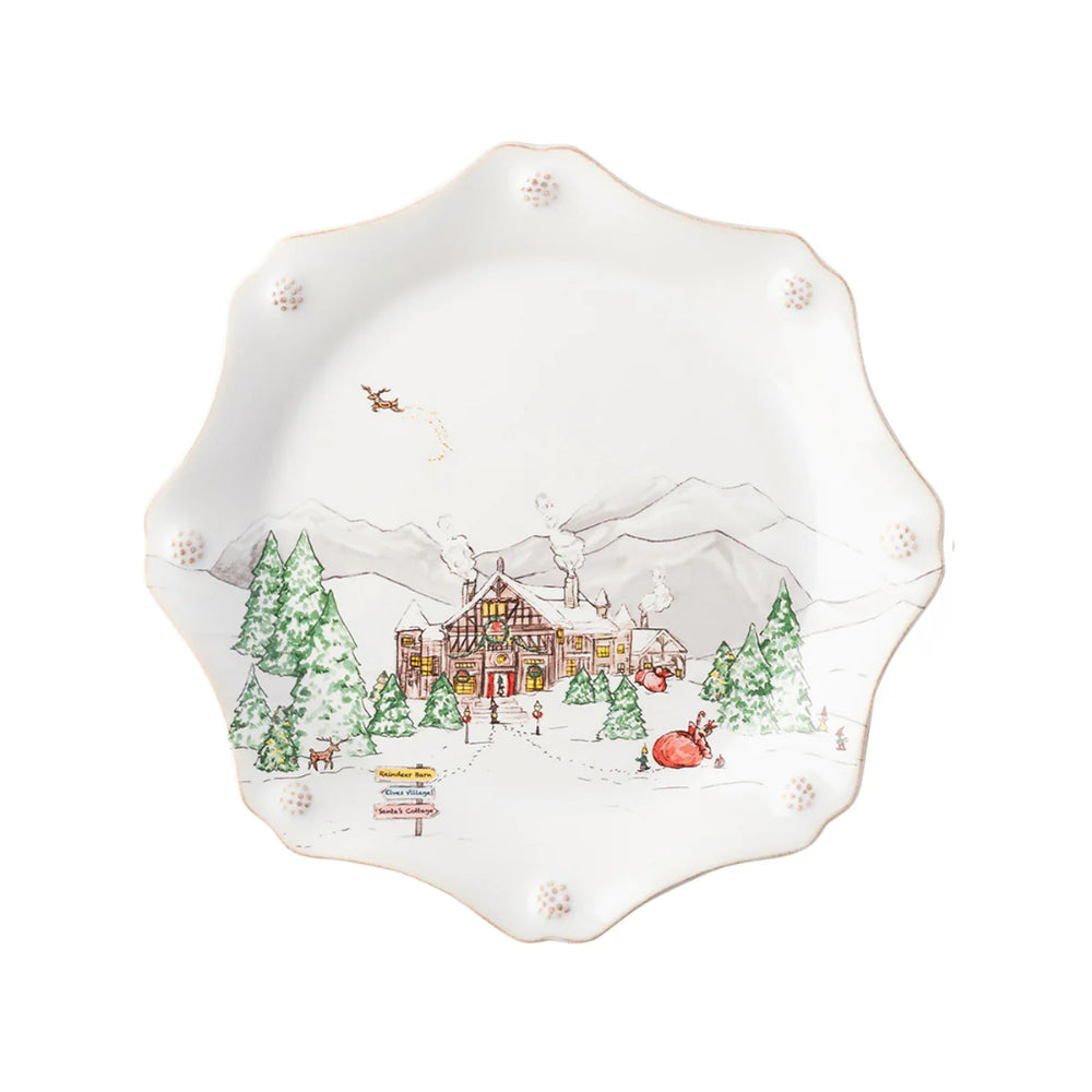 Juliska Berry & Thread Dessert/Salas Plate North Pole-Set of 4